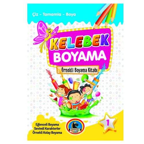 4E Boyama Kitab� Kelebek �rnekli Renkli 32 Syf Karatay Yay�nevi