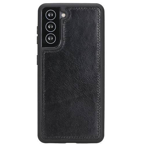 Samsung Galaxy S21 Plus Uyumlu Deri Czdanl Klf RST1 Siyah