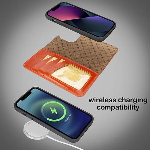 Bouletta Apple iPhone 14 Pro Uyumlu Deri Czdanl Klf MWWN NU4