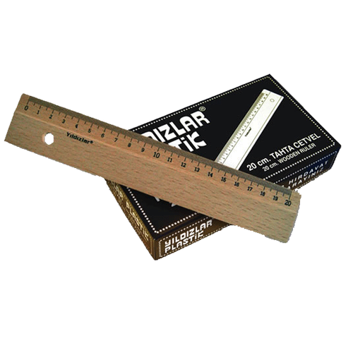 Y�ld�zlar Standart Cetvel Tahta 20 CM (1 paket 24 adet)