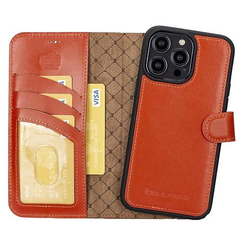 Bouletta Apple iPhone 14 Pro Max Uyumlu Deri Klf MWWN NU4