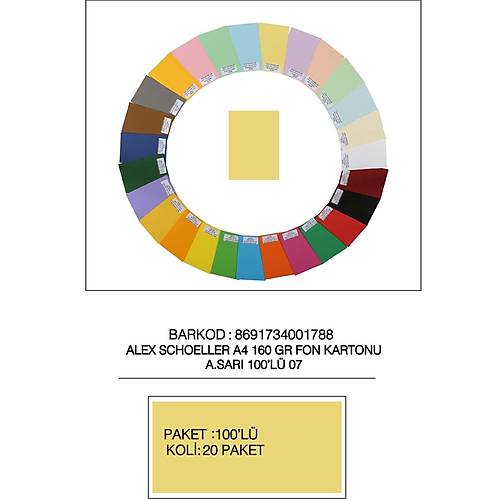 Alex Schoeller Fon Kartonu 160 GR A4 07 A Sar�
