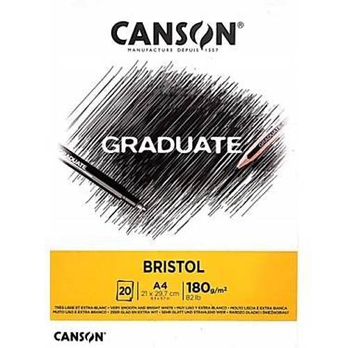 Canson Çizim Bloðu Graduate Cangrad Bristol 20 SY A4 180 GR