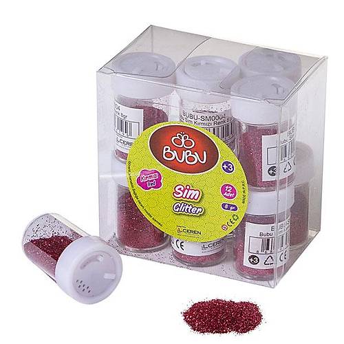 Bu-Bu Sim K�rm�z� Renk 8 Gr 12 Li Pvc-12-LI-PKT