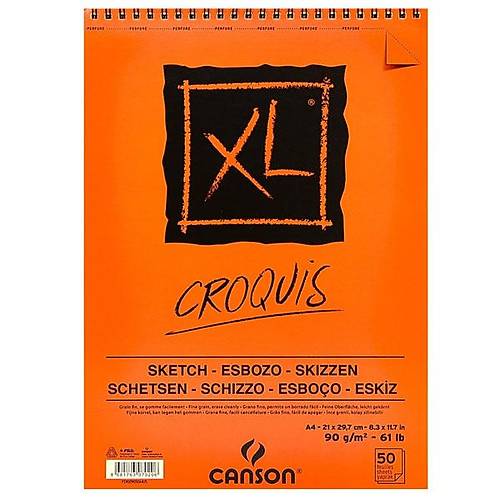 Canson Croqu�s XL Eskiz 90 GR �sten Spiralli A4 50 YP