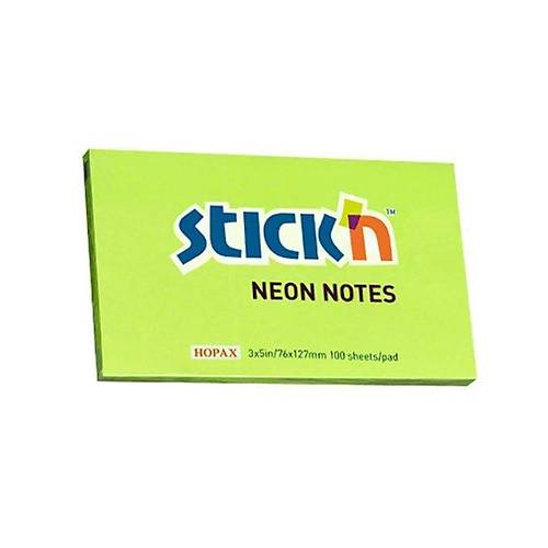 Hopax Stckn Yapkanl Not Kad Neon Yeil 76x127 MM 100 YP (12 adet) HE21171