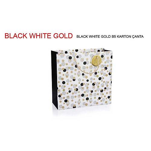 G�pta Karton �anta Siyah Wh�te Gold B5