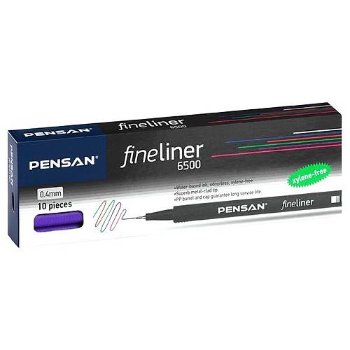 Pensan Fineliner Ke�e U� Kalem A��k Ye�il 6500-10-PKT