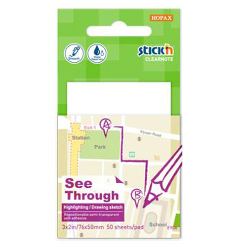 Hopax St�ckn Yap��kanl� Not Ka��d� Yar� Saydam 50 YP 76x51 Beyaz 21708