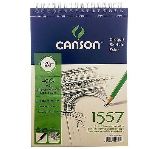 Canson Teknik Resim Defteri Blok �stten Spiralli 40 YP A5 120 GR FCNS12040A5US