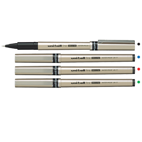 Uni-Ball Roller Kalem  ( 12 adet ) Deluxe Bilye U� 0.7 MM Siyah UB-177 (