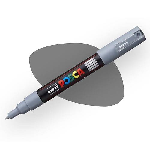 Uni-Ball Posca 0.7 Su Bazl� Boyama Mark�r� Gri N Pc-1M