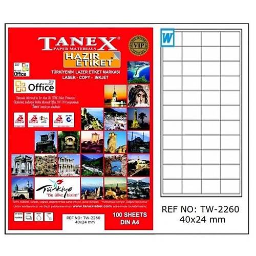 Tanex Laser Etiket 100 YP 40x24 Laser-Copy-Inkjet TW-2260