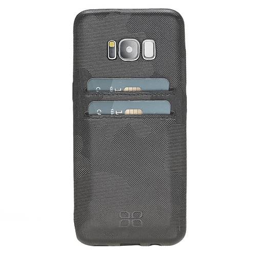 Bouletta Samsung Galaxy S8 Uyumlu Deri Kartlýklý Arka Kapak UCCC KFL1 Siyah