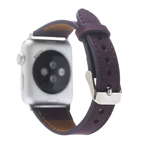 Bouletta Apple Watch Uyumlu Deri Kordon 38-40-41mm Slim G7 Mor