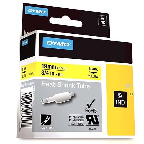 Dymo Rhinopro Is�yla K���len �erit 19 MMx1,5 M Sar�/Siyah 18058