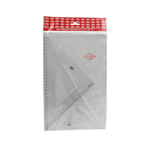 Hatas ��renci G�nye Seti 45-60 Derece Plastik 32 CM 0808-10 LU PAKET-10-LI-PKT
