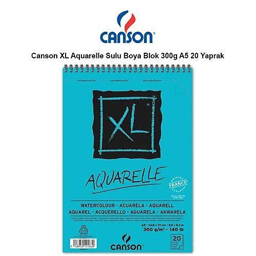Canson XL Sulu Boya Spiralli Bloklar SPP Canxl Aquarelle 20 Syf A5 300 GR
