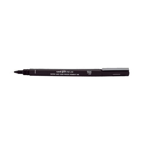 Uni-Ball izim Kalemi( 12 adet)  Akrilik Ulu Fine Line Pin 0.8 MM Siyah PIN 08-200(S)