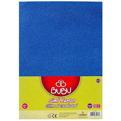 Bu-Bu Fon Kartonu Simli 50x70 Mavi 10 LU BUBU-FK0009