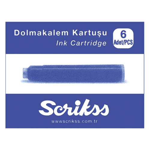 Scrikss Dolma Kalem Kartu�u (6 LI) Mavi
