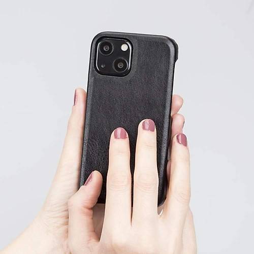 Bouletta Apple iPhone 13 Mini Uyumlu Deri Arka Kapak F360 RST1