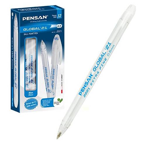 Pensan Tkenmez Kalem Global 0.5 MM Mavi(12 li paket)