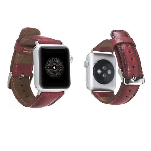 Bouletta Apple Watch Uyumlu Deri Kordon 42-44-45mm V4EF Kýrmýzý