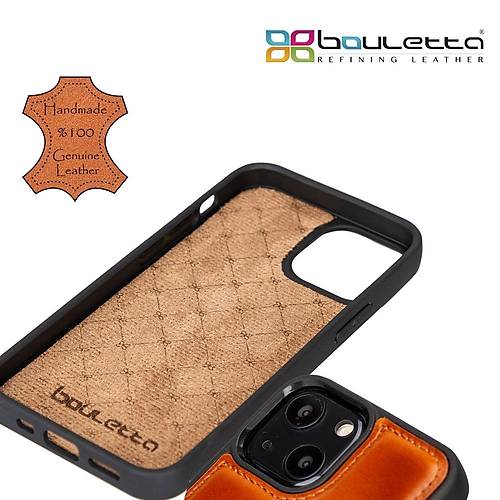 Bouletta Apple iPhone 13 Uyumlu Deri Arka Kapak FXCP RST2EF
