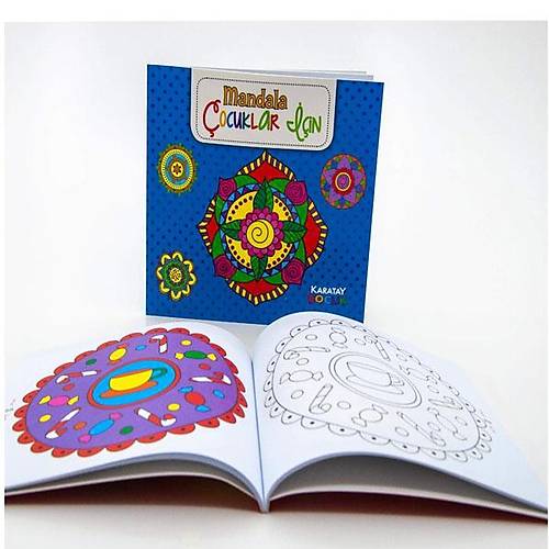 4E Boyama Kitab� �ocuklar ��in Mandala Mavi Karatay