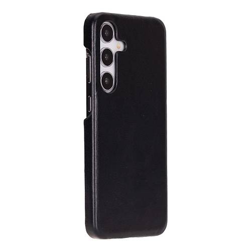 Samsung Galaxy S25 Plus Uyumlu, Hakiki Deri, El Yap�m� Arka Kapak, K�m�r Siyah