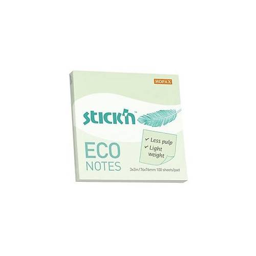 Hopax Stckn Yapkanl Not Kad (12 adet) 100 YP 76x76 Eco Pastel Yeil 21748
