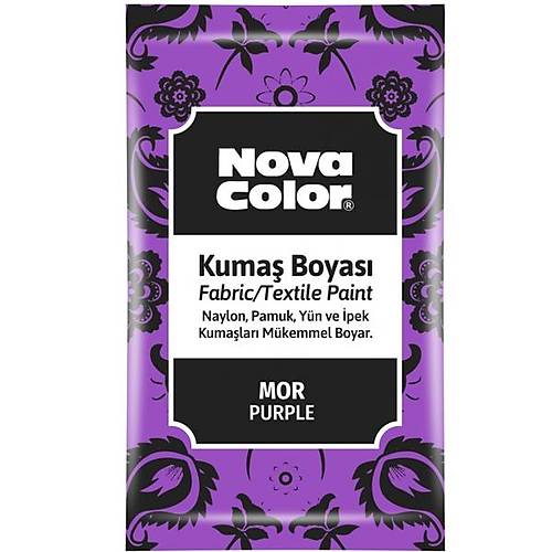 Nova Color Kumaþ Boyasý Toz 12 Gr Mor (12 adet) Nc-907