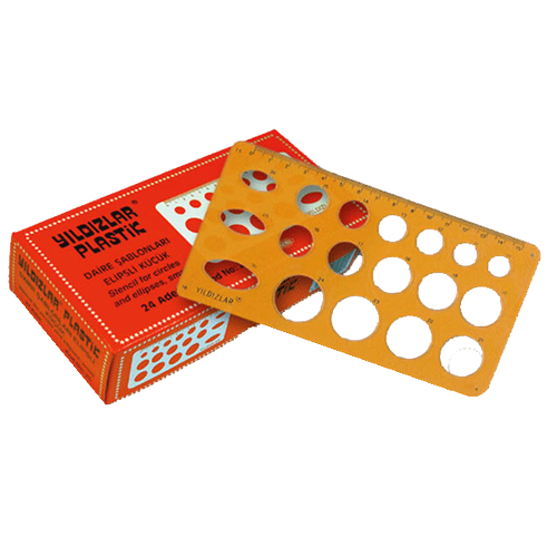 Y�ld�zlar Daire �ablonu Elipsli K���k (24 l�)