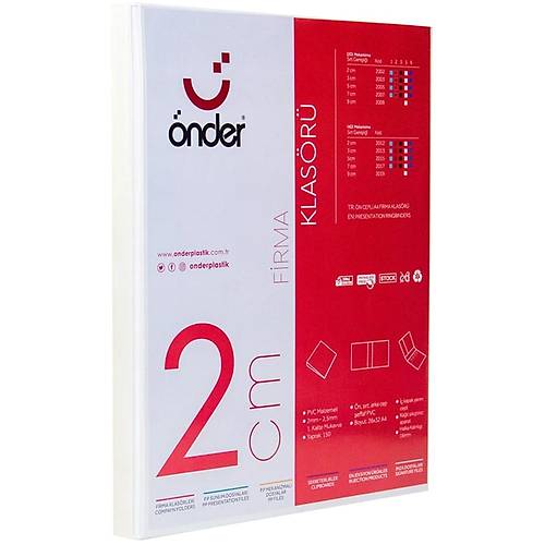 �nder Sunum Klas�r� 2 Halkal� 20 MM A4 Beyaz 2002-5