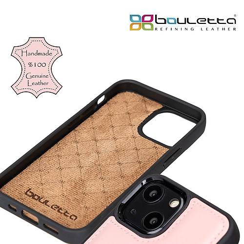 Bouletta Apple iPhone 13 Mini Uyumlu Deri Arka Kapak FXCP NU2