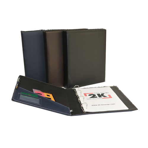 2K Sunum Klas�r� 4 Halkal� Suni Deri 40 MM Kahverengi 533K