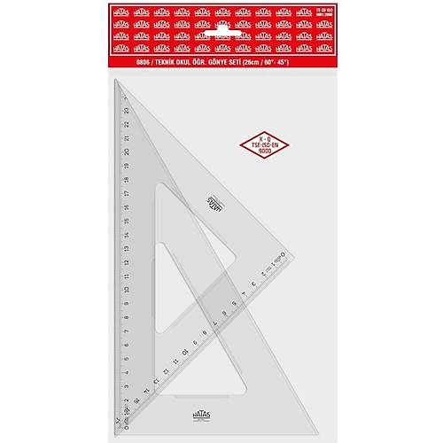 Hatas renci Gnye Seti 45-60 Derece Plastik 26 CM 0806-10 LU PAKET-10-LI-PKT