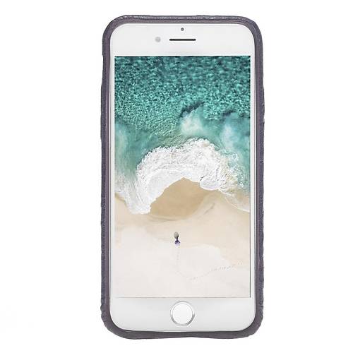 Bouletta Apple iPhone 7-8-SE Uyumlu Deri Kartlýklý Arka Kapak UCCC B13 Mor