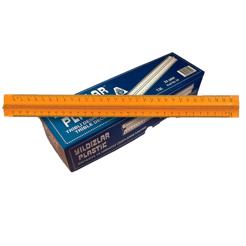 Y�ld�zlar Standart Cetvel Plastik Tribli Desimetre 30 CM 64--24 L�
