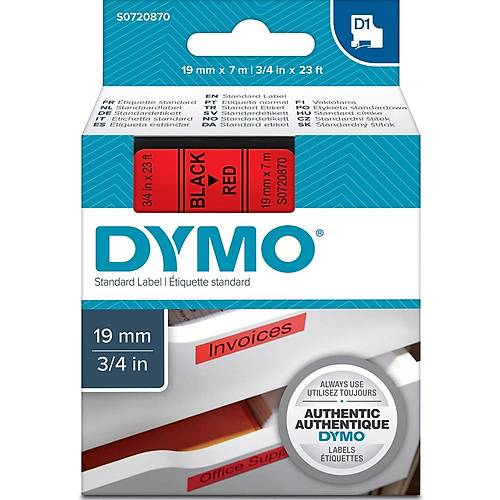 Dymo D1 �erit 19 MMx7mt K�rm�z�/ Siyah 45807