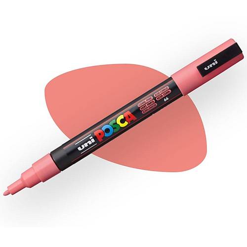 Uni-Ball Posca 0.9-1.3 Su Bazl� Boyama Mark�r� Mercan Pemben Pc-3M