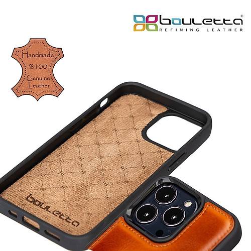 Bouletta Apple iPhone 13 Pro Max Uyumlu Deri Arka Kapak RST2EF