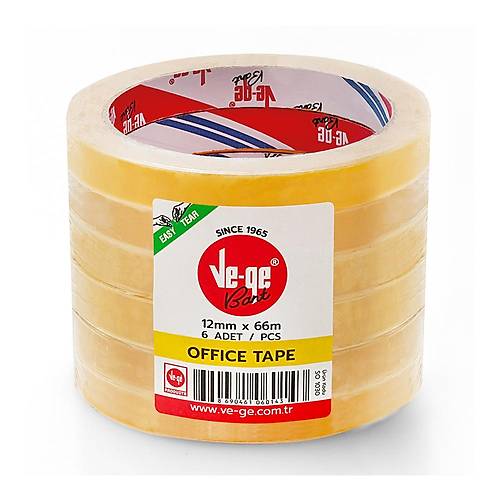 Ve-Ge Selefon Bant Off�ce Tape 12x66 ( 6 L� Paket)