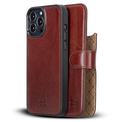 Bouletta Apple iPhone 13 Pro Max Uyumlu Deri Czdanl Klf F2