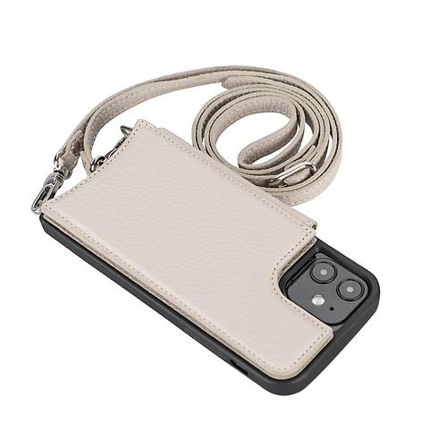 Apple iPhone 12 Pro Uyumlu Deri Askl Klf UFW ERC3 Bej