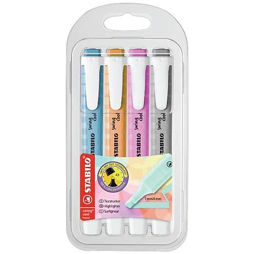 Stabilo Fosforlu Kalem Swing Cool Pastel 4 l� Paket (kar���k renk, se�enek yoktur)