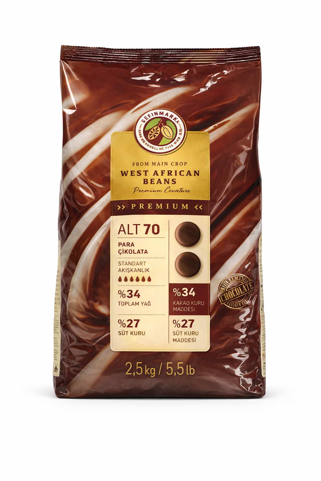 Altınmarka ALT70 Sütlü Pul Çikolata 2.5 KG