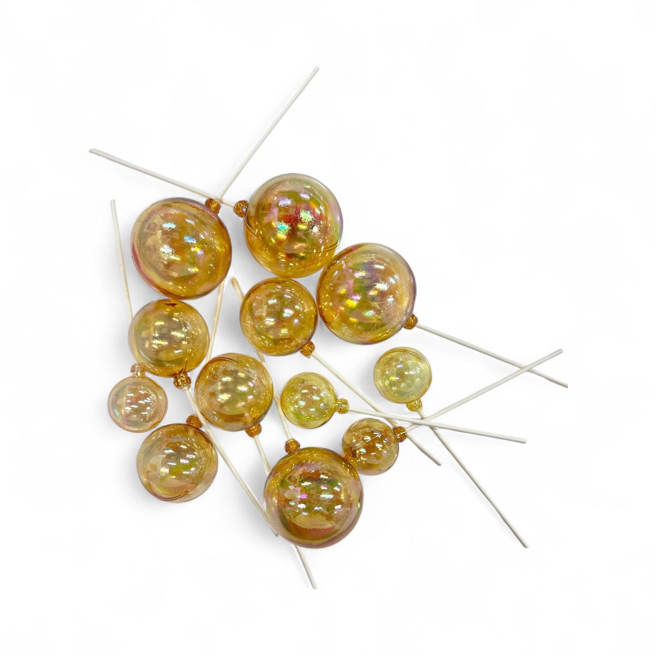 Top Pasta Süsü Şeffaf Gold 12li