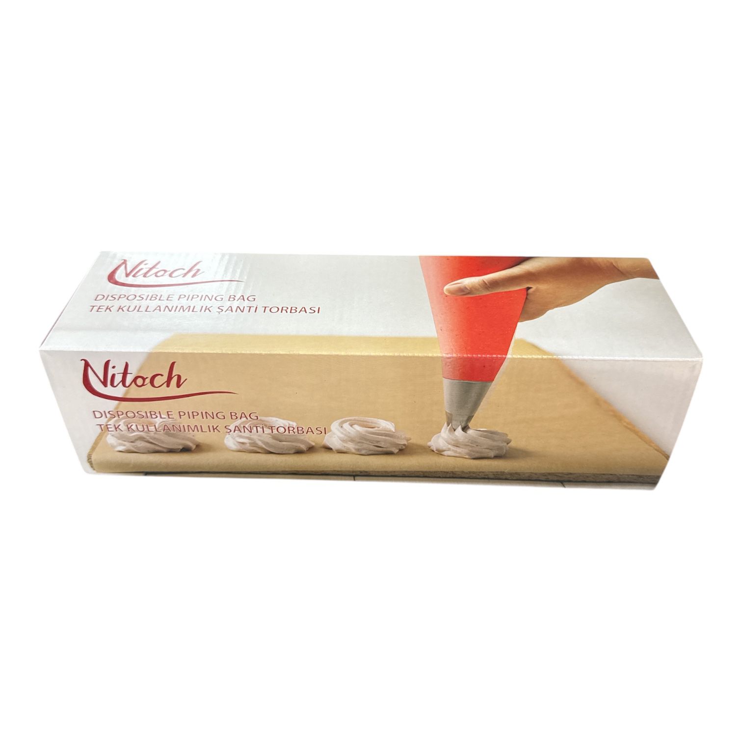 Pipe-İt Nitach Kırmızı Krema Sıkma Torbası 26x50cm 72ad